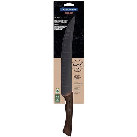 Faca para carne butcher churrasco black com lâmina em aço inox escurecido e cabo de madeira 10" - tramontina é boa?
