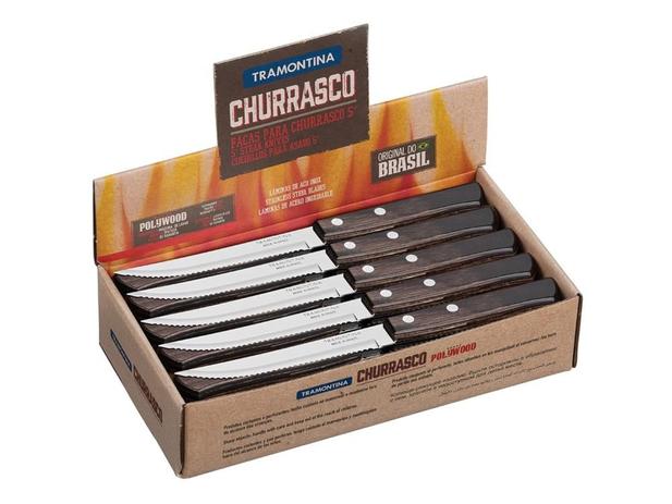 Faca para churrasco 5 polywood castanho lamina de aco inox e cabo de madeira tramontina Menor preço em Faca para churrasco 5 polywood castanho lamina de aco inox e cabo de madeira tramontina