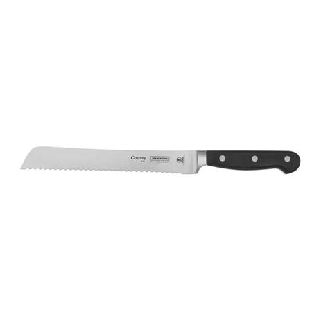 Faca Para Pão Tramontina Century 8” Aço Inox Preto Menor preço em Faca Para Pão Tramontina Century 8” Aço Inox Preto