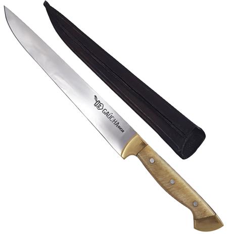 Faca Peixeira Artesanal Aço Inox Cabo De Chifre 8 Polegadas Claro - Facas gaúcha Menor preço em Faca Peixeira Artesanal Aço Inox Cabo De Chifre 8 Polegadas Claro - Facas gaúcha