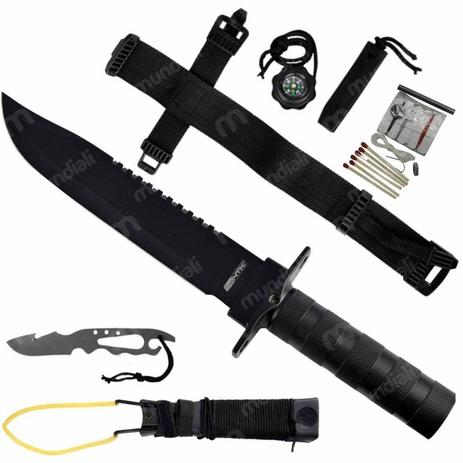 Faca Platoon com Estojo Preto e Kit Sobrevivencia com Acessorios Nautika Menor preço em Faca Platoon com Estojo Preto e Kit Sobrevivencia com Acessorios Nautika