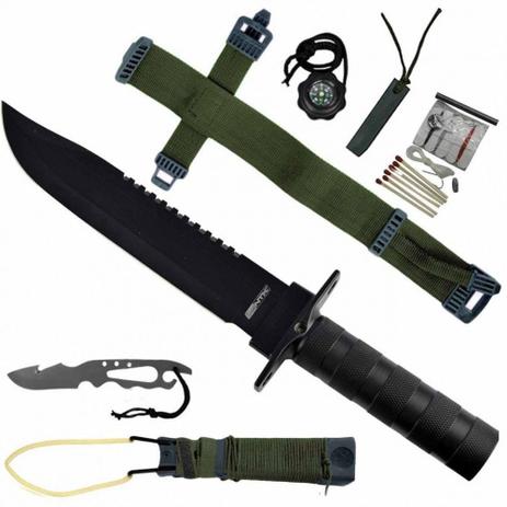 Faca Platoon com Estojo Verde e Kit Sobrevivencia com Acessorios Nautika Menor preço em Faca Platoon com Estojo Verde e Kit Sobrevivencia com Acessorios Nautika