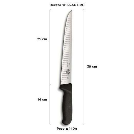 Faca profissional 38cm açougueiro lâmina 25cm sulcos Swiss Classic Victorinox 5.5523.25 Menor preço em Faca profissional 38cm açougueiro lâmina 25cm sulcos Swiss Classic Victorinox 5.5523.25