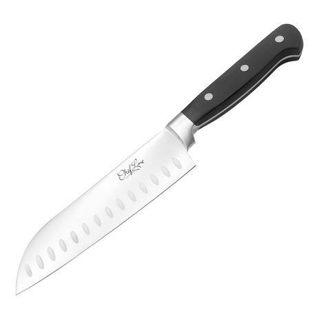 Faca profissional Santoku 7” inox forjada carne peixe legume - CHEF LINE Menor preço em Faca profissional Santoku 7” inox forjada carne peixe legume - CHEF LINE