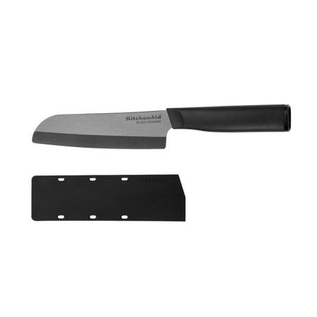 Faca Santoku Cerâmica 12,7cm Preta KitchenAid Menor preço em Faca Santoku Cerâmica 12,7cm Preta KitchenAid