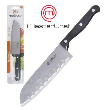 Faca Santoku de Inox 7 Polegadas Cabo Plastico Preto Quotidien Masterchef - Daiwa/Gedex Menor preço em Faca Santoku de Inox 7 Polegadas Cabo Plastico Preto Quotidien Masterchef - Daiwa/Gedex
