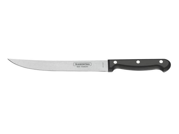 Faca trinchante 8 ultracorte preto lamina de aco inox e cabo de polipropileno tramontina Menor preço em Faca trinchante 8 ultracorte preto lamina de aco inox e cabo de polipropileno tramontina