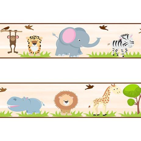 Faixa decorativa - Border Bichos Safari - 722 Bege - R+ adesivos Menor preço em Faixa decorativa - Border Bichos Safari - 722 Bege - R+ adesivos