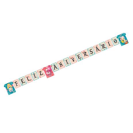 Faixa Decorativa Feliz Aniversário Alice no País das Maravilhas Regina Festas Menor preço em Faixa Decorativa Feliz Aniversário Alice no País das Maravilhas Regina Festas