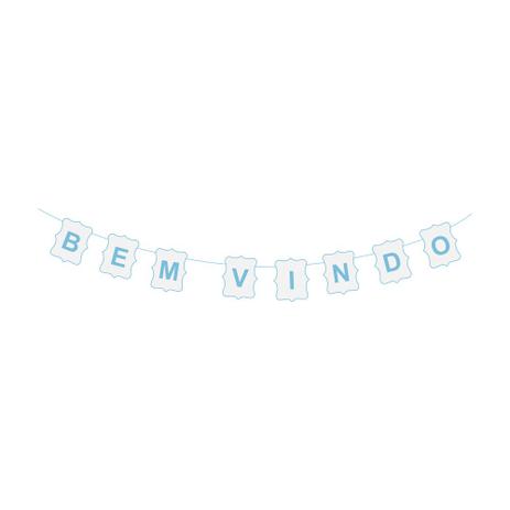Faixa Decorativa Madeira Bem Vindo Azul Decoração Festas - Cromus Menor preço em Faixa Decorativa Madeira Bem Vindo Azul Decoração Festas - Cromus