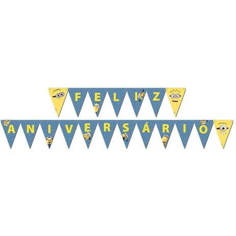 Faixa Feliz Aniversário Minions - Aluá festas Menor preço em Faixa Feliz Aniversário Minions - Aluá festas