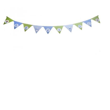 Faixa Feliz Bem Vindo Azul e Verde - Festcolor Menor preço em Faixa Feliz Bem Vindo Azul e Verde - Festcolor
