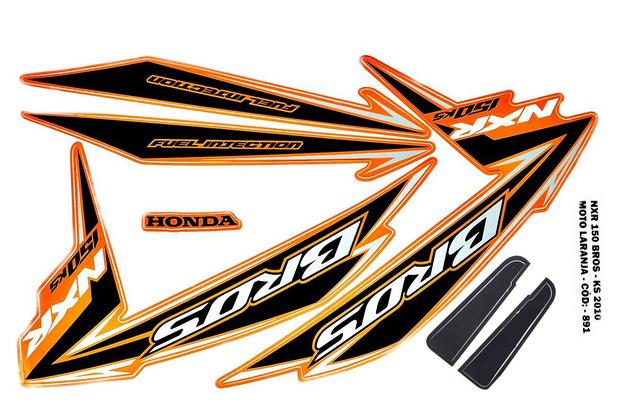 Menor preço em Faixas / Kit Adesivos Honda Bros 150 Ks 2010 Laranja - Jotaesse