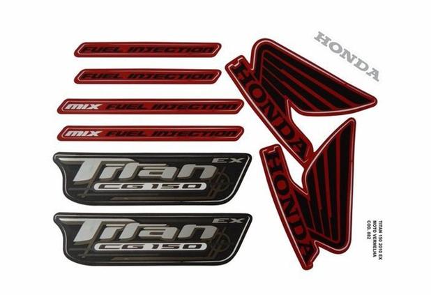 Menor preço em Faixas / Kit Adesivos Titan 150 2010 Ex Vermelha - Jotaesse