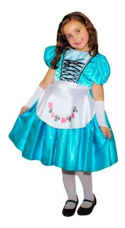 Fantasia Alice No Pais Das Maravilhas Infantil Com Avental Partylight Fantasias Para Criancas Magazine Luiza