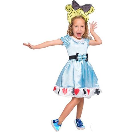 roupa da alice no pais das maravilhas infantil