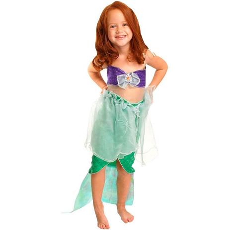 fantasia princesa ariel pequena sereia luxo