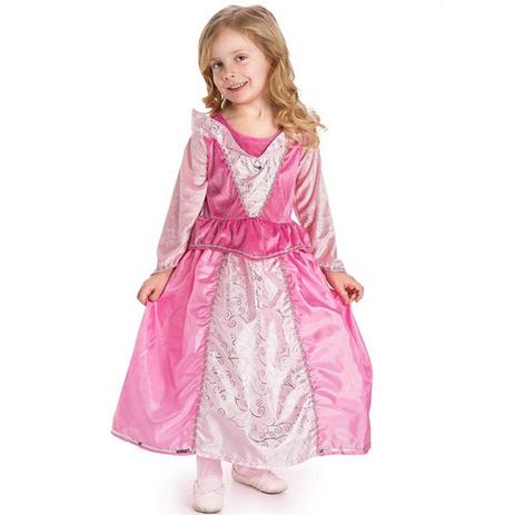 Fantasia Bela Adormecida Infantil Vestido Rosa de Luxo Manga Longa - Global fantasias Menor preço em Fantasia Bela Adormecida Infantil Vestido Rosa de Luxo Manga Longa - Global fantasias