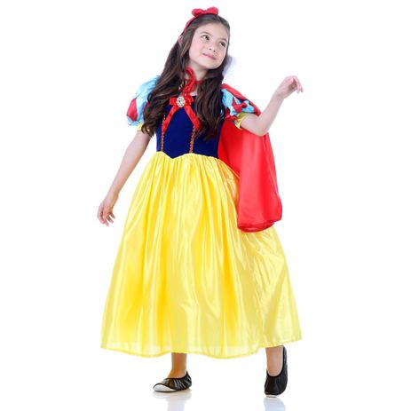 Fantasia Branca de Neve Disney Infantil Luxo - Disney princesas Menor preço em Fantasia Branca de Neve Disney Infantil Luxo - Disney princesas