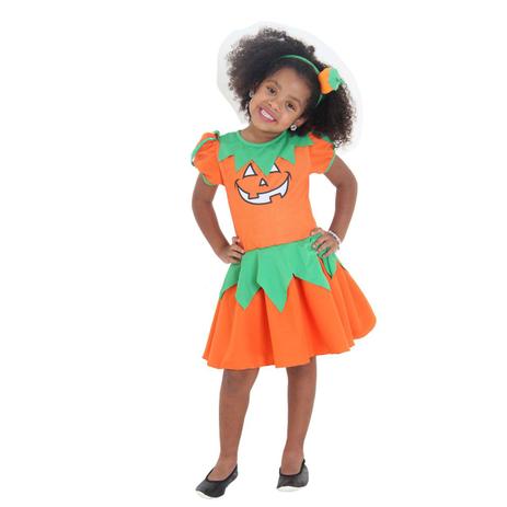 Fantasia Bruxa Abobora Infantil - Halloween Menor preço em Fantasia Bruxa Abobora Infantil - Halloween