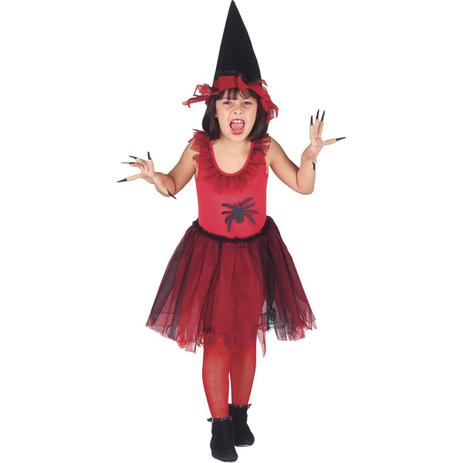 Fantasia Bruxa Collant Aranha Infantil - Halloween Menor preço em Fantasia Bruxa Collant Aranha Infantil - Halloween