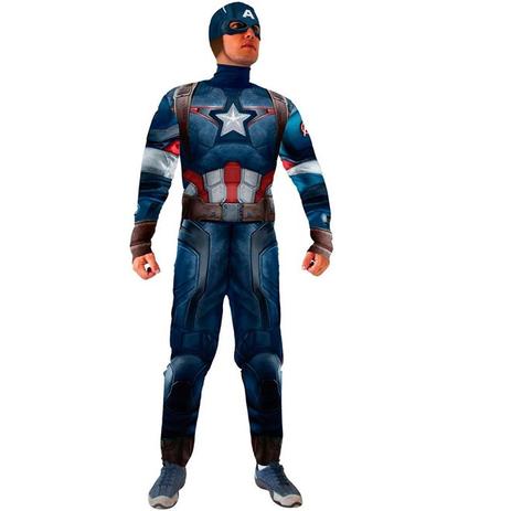 Fantasia Capitão América Adulto Luxo A Era de Ultron - Rubies Menor preço em Fantasia Capitão América Adulto Luxo A Era de Ultron - Rubies