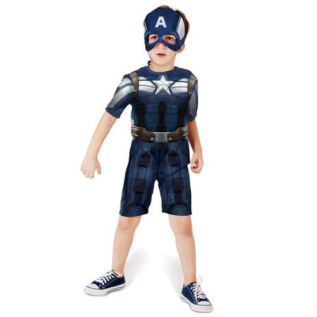 Fantasia Capitão América Curto - Infantil - Rubies Menor preço em Fantasia Capitão América Curto - Infantil - Rubies