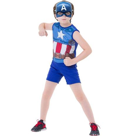 Fantasia Capitão America Infantil Marvel Com Máscara - Rubies Menor preço em Fantasia Capitão America Infantil Marvel Com Máscara - Rubies