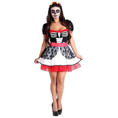 Fantasia Caveira Mexicana Adulto - Heat Girls - Sulamericana Menor preço em Fantasia Caveira Mexicana Adulto - Heat Girls - Sulamericana