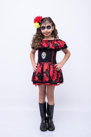Fantasia Caveira Mexicana Infantil Menor preço em Fantasia Caveira Mexicana Infantil