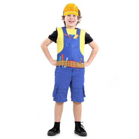 Fantasia Construtor Infantil Kit Peitoral e Chapéu - Sulamericana Menor preço em Fantasia Construtor Infantil Kit Peitoral e Chapéu - Sulamericana
