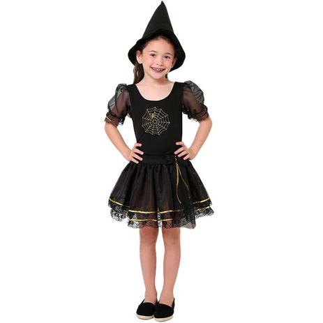 Fantasia de Bruxa Aranha de Luxo Halloween Infantil Feminina - Fantasias Carol Kb Menor preço em Fantasia de Bruxa Aranha de Luxo Halloween Infantil Feminina - Fantasias Carol Kb