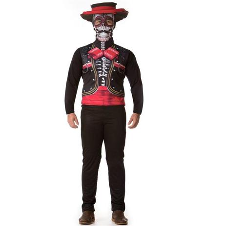 Fantasia de Caveira Mexicana Adulto Masculino Halloween Com Gorro Estampado - Fantasias Carol Fsp Menor preço em Fantasia de Caveira Mexicana Adulto Masculino Halloween Com Gorro Estampado - Fantasias Carol Fsp