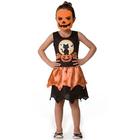 Fantasia de Halloween Abobora Infantil Feminina Com Máscara - Fantasias Carol FSP Menor preço em Fantasia de Halloween Abobora Infantil Feminina Com Máscara - Fantasias Carol FSP