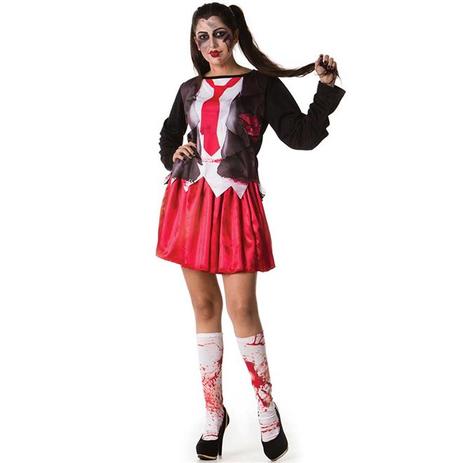 Fantasia de Halloween Adulto Feminino Colegial Zumbi Com Meias - Fantasias carol fsp Menor preço em Fantasia de Halloween Adulto Feminino Colegial Zumbi Com Meias - Fantasias carol fsp