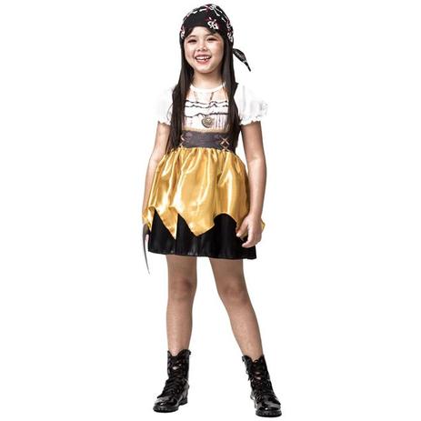 Fantasia de Halloween Infantil Menina Pirata com Bandana - Fantasias carol fsp Menor preço em Fantasia de Halloween Infantil Menina Pirata com Bandana - Fantasias carol fsp