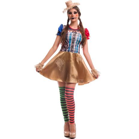 Fantasia de Halloween Mágico de OZ Espantalho Feminino - Fantasias carol fsp Menor preço em Fantasia de Halloween Mágico de OZ Espantalho Feminino - Fantasias carol fsp