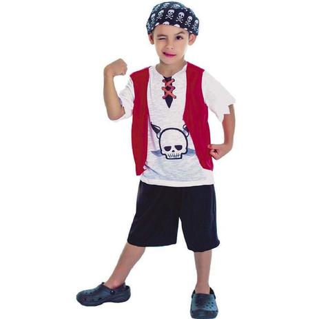 Fantasia De Halloween Pirata Caveira Infantil Com Bandana - Fantasias carol fsp Menor preço em Fantasia De Halloween Pirata Caveira Infantil Com Bandana - Fantasias carol fsp