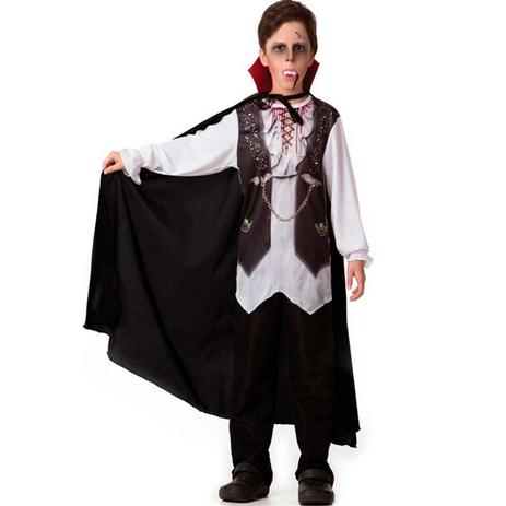 Fantasia de Vampiro Infantil Conde Drácula Curta de Halloween