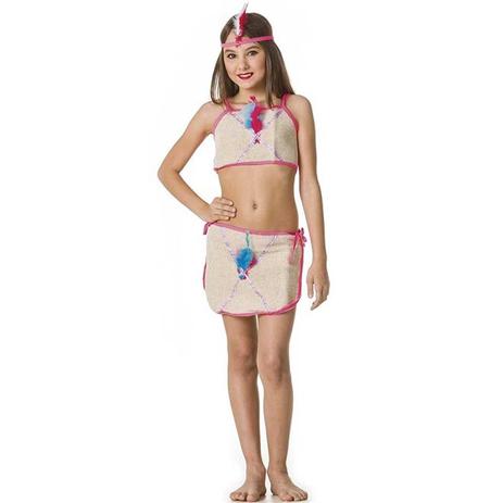 Menor preço em Fantasia De Índia Infantil Feminina Com Faixa - Fantasias carol fsp