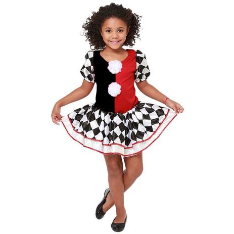Menor preço em Fantasia de Palhaço Infantil Feminina Colombina Carnaval - Fantasias carol kb