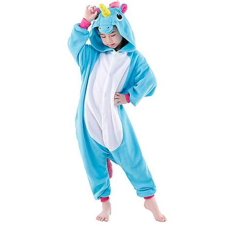 Fantasia De Unicornio Macacão Infantil Kingurumi Azul e Branco Unissex - Fantasias carol na Menor preço em Fantasia De Unicornio Macacão Infantil Kingurumi Azul e Branco Unissex - Fantasias carol na