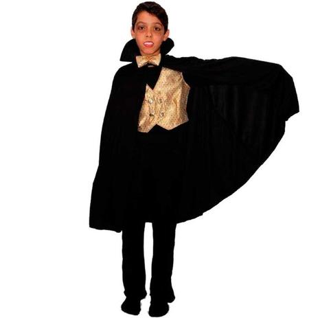 Fantasia de Vampiro Conde Drácula Infantil Com Colete Metalizado Halloween - Fantasias carol kb Menor preço em Fantasia de Vampiro Conde Drácula Infantil Com Colete Metalizado Halloween - Fantasias carol kb