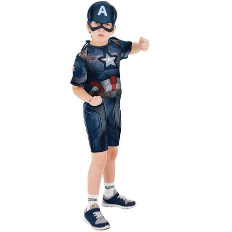 Fantasia do Capitão America Curta Infantil A Era de Ultron - Rubies Menor preço em Fantasia do Capitão America Curta Infantil A Era de Ultron - Rubies