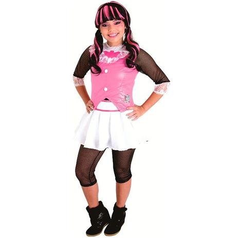 Fantasia Monster High Infantil Draculaura de Luxo Com Meia Calça e Colete - Sulamericana Menor preço em Fantasia Monster High Infantil Draculaura de Luxo Com Meia Calça e Colete - Sulamericana