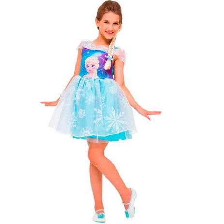 Fantasia Elsa Frozen Infantil Princesa Disney Com Trança - Rubies Menor preço em Fantasia Elsa Frozen Infantil Princesa Disney Com Trança - Rubies