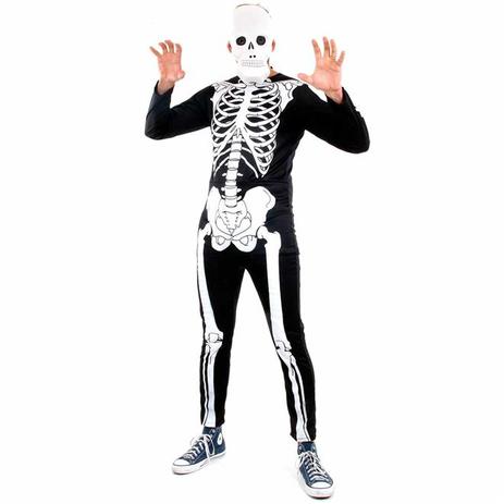 Fantasia Esqueleto Glow Adulto Halloween Com Máscara - Sulamericana Menor preço em Fantasia Esqueleto Glow Adulto Halloween Com Máscara - Sulamericana