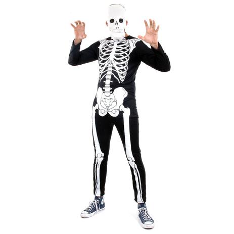 Fantasia Esqueleto Glow Adulto - Halloween Menor preço em Fantasia Esqueleto Glow Adulto - Halloween