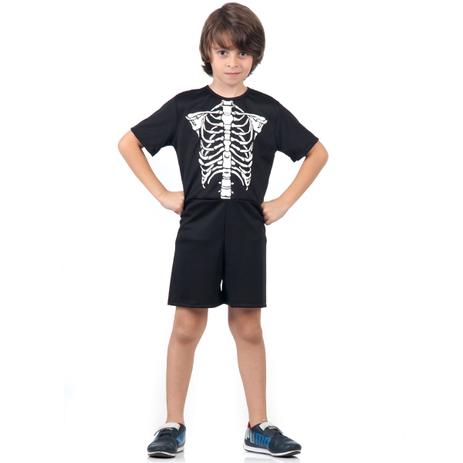 Fantasia Esqueleto Infantil Curto - Halloween Menor preço em Fantasia Esqueleto Infantil Curto - Halloween