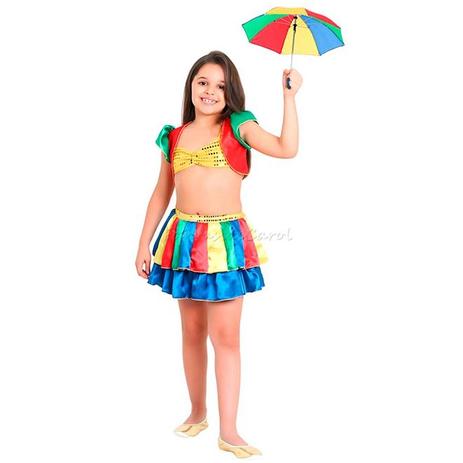 Fantasia Frevo Feminino Infantil Completa Com Colete Sulamericana Menor preço em Fantasia Frevo Feminino Infantil Completa Com Colete Sulamericana